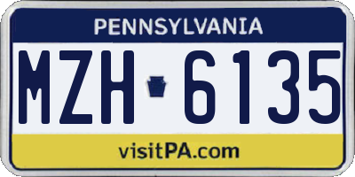 PA license plate MZH6135