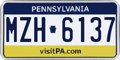 PA license plate MZH6137