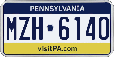 PA license plate MZH6140