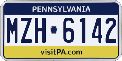 PA license plate MZH6142