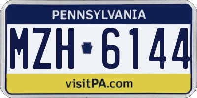 PA license plate MZH6144