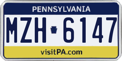 PA license plate MZH6147