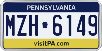 PA license plate MZH6149