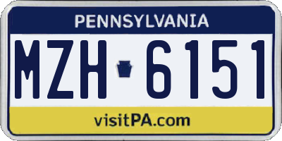 PA license plate MZH6151