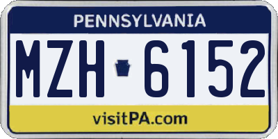 PA license plate MZH6152