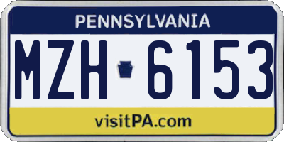 PA license plate MZH6153