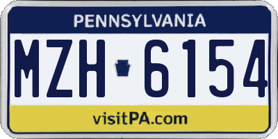 PA license plate MZH6154