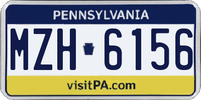 PA license plate MZH6156