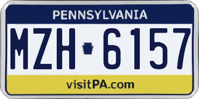 PA license plate MZH6157