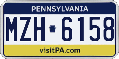 PA license plate MZH6158