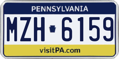 PA license plate MZH6159