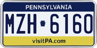 PA license plate MZH6160