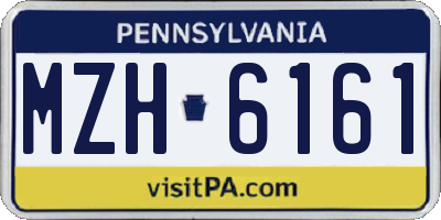 PA license plate MZH6161