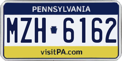PA license plate MZH6162