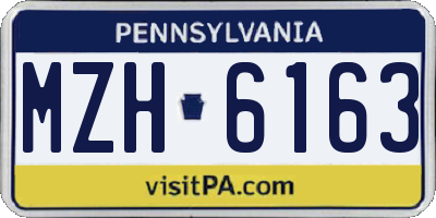 PA license plate MZH6163