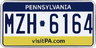 PA license plate MZH6164