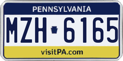 PA license plate MZH6165