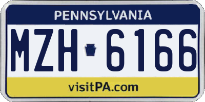 PA license plate MZH6166