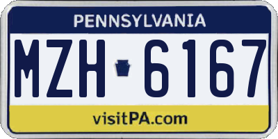 PA license plate MZH6167