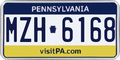 PA license plate MZH6168