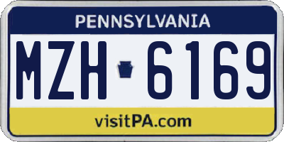 PA license plate MZH6169