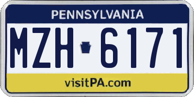 PA license plate MZH6171