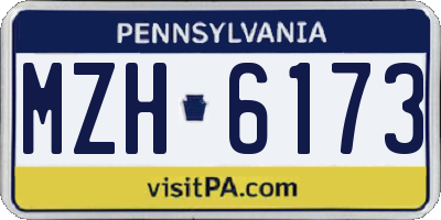 PA license plate MZH6173