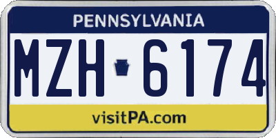 PA license plate MZH6174
