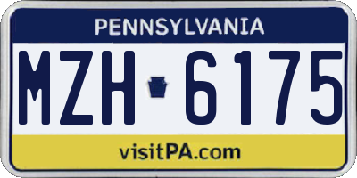 PA license plate MZH6175