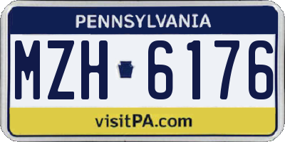 PA license plate MZH6176