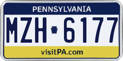 PA license plate MZH6177