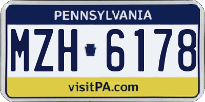 PA license plate MZH6178