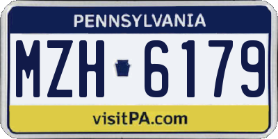 PA license plate MZH6179