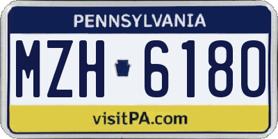 PA license plate MZH6180