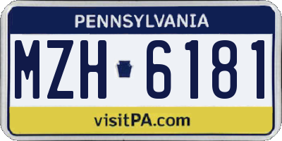 PA license plate MZH6181
