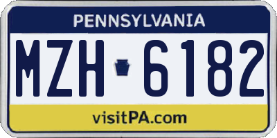 PA license plate MZH6182