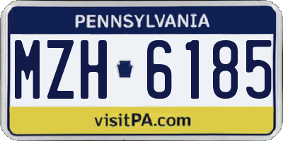 PA license plate MZH6185
