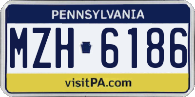 PA license plate MZH6186