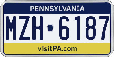 PA license plate MZH6187