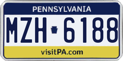 PA license plate MZH6188