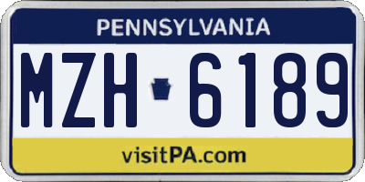 PA license plate MZH6189