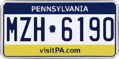 PA license plate MZH6190