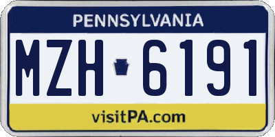 PA license plate MZH6191
