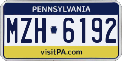 PA license plate MZH6192