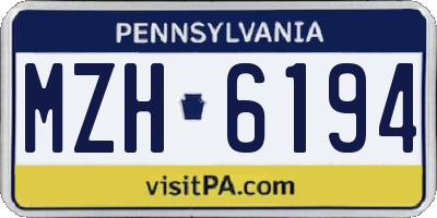 PA license plate MZH6194