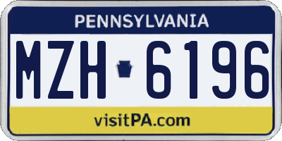 PA license plate MZH6196