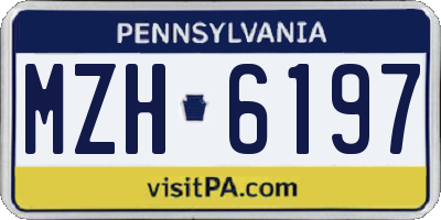 PA license plate MZH6197