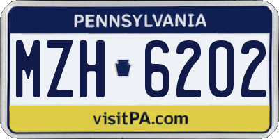 PA license plate MZH6202