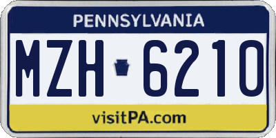 PA license plate MZH6210