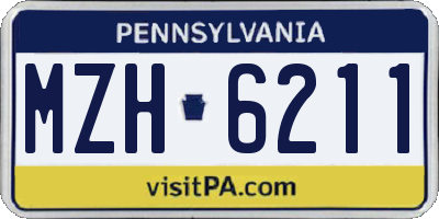 PA license plate MZH6211